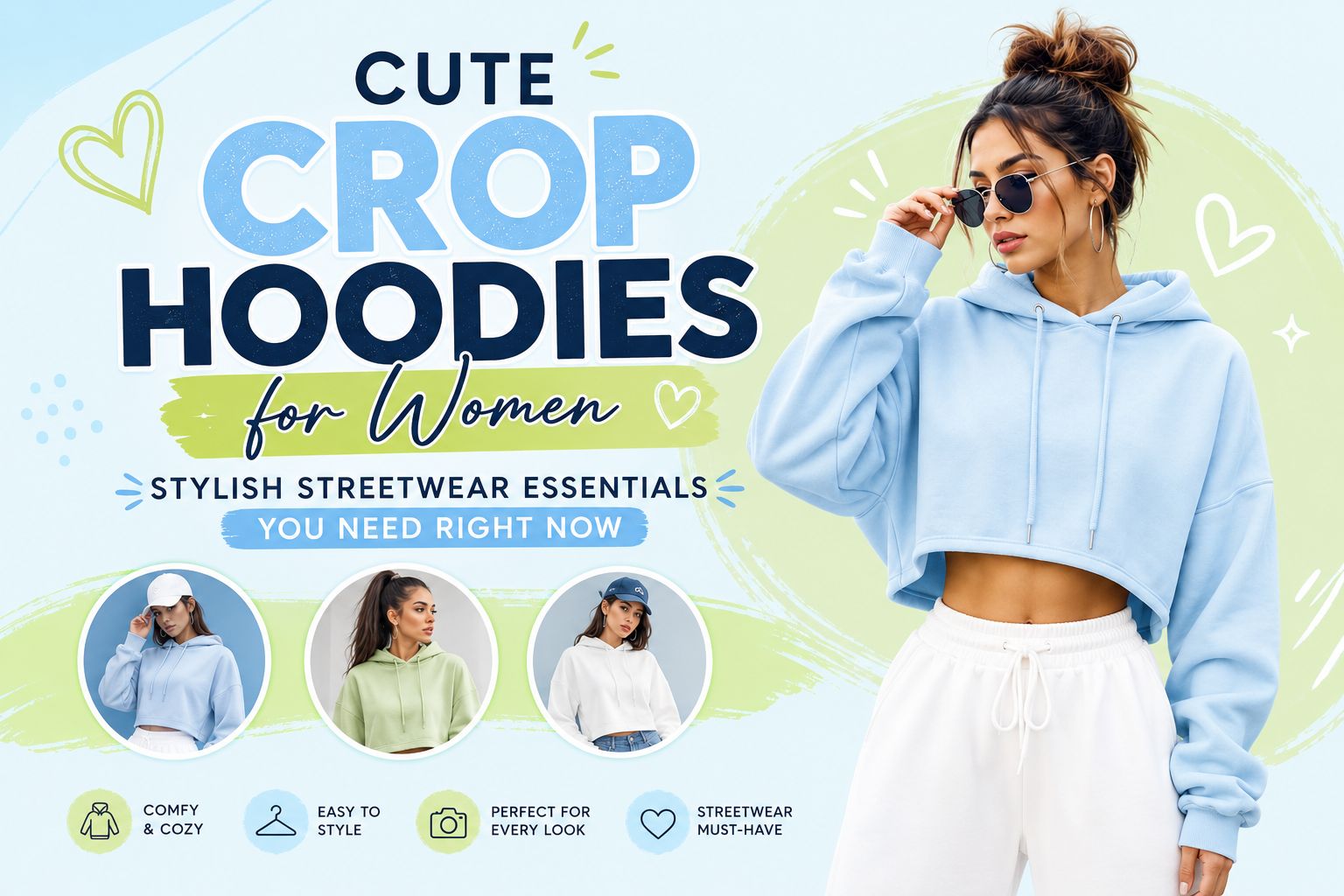 Cute Crop Hoodies for Women: Stylish Streetwear .